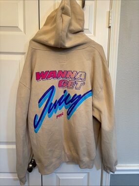 Poppi "Wanna Get Juicy" Tan Graphic Hoodie